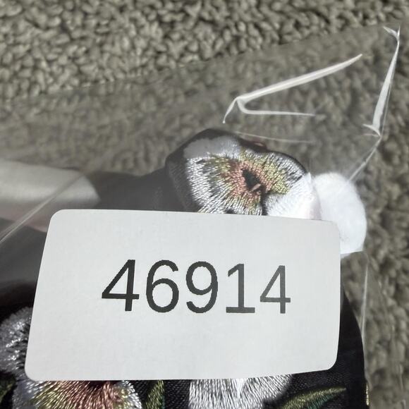 ZAFSIBLINGS Jacket Womens Small Black Pink Reversible Satin Bomber Floral - Picture 16 of 16